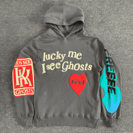 Lucky Me I See Ghosts Light Gray Hoodie