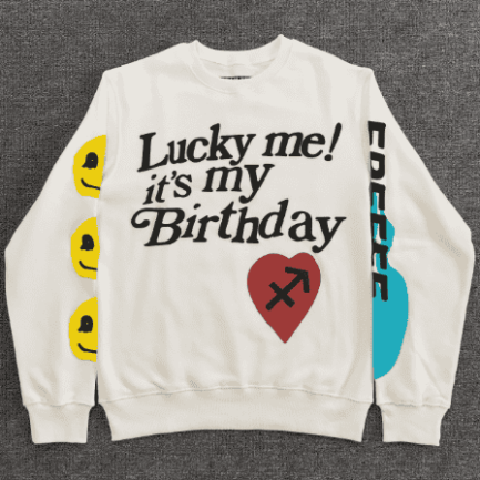 Lucky Me Its My Birthday White Long Sleeve